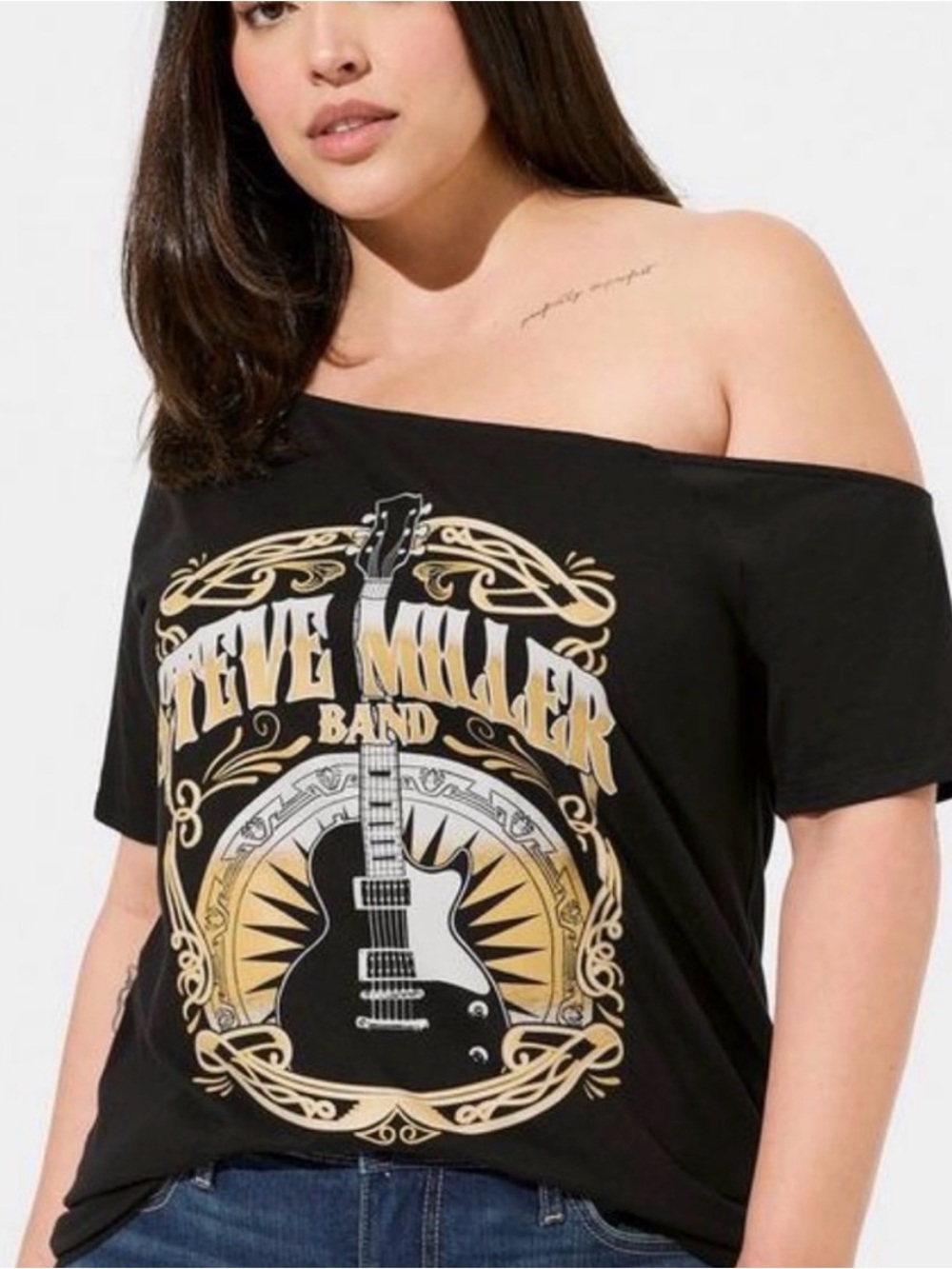 Torrid Steve Miller Band Off Shoulder Graphic Tee 4X